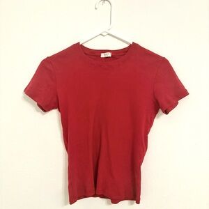 Brandy Melville Red Short Sleeve Baby Tee